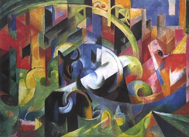 Franz Marc Painting with Cattle (mk34) oil painting image